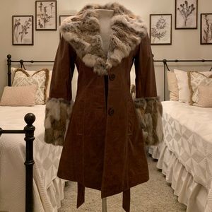 Rabbit Fur Leather Jacket